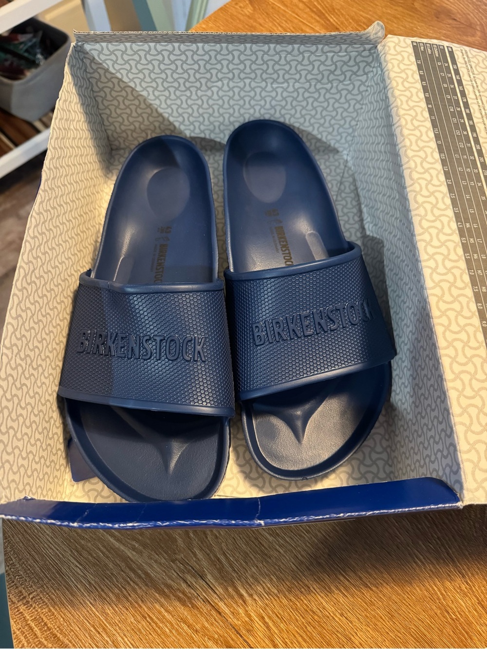 BIRKENSTOCK Men's Navy EVA Slide Sandals size 43